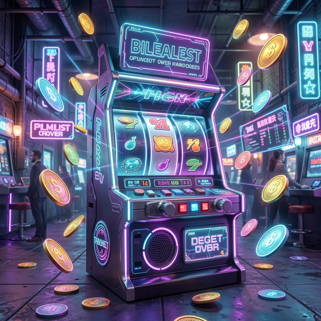 Futuristic slot machine with glowing reels and flying coins representing high energy slot gaming at 788BD casino in Bangladesh